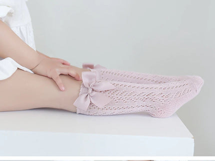 Sosete lungi pentru fetite, Lara - Rose Pink, diverse culori, cumbac + elastan