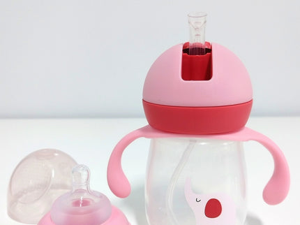 Sticla bebelusi 2 in 1, 240 ml, diverse culori, silicon + pp, 4 luni +