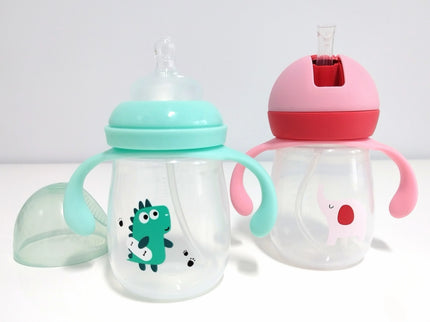 Sticla bebelusi 2 in 1, 240 ml, diverse culori, silicon + pp, 4 luni +