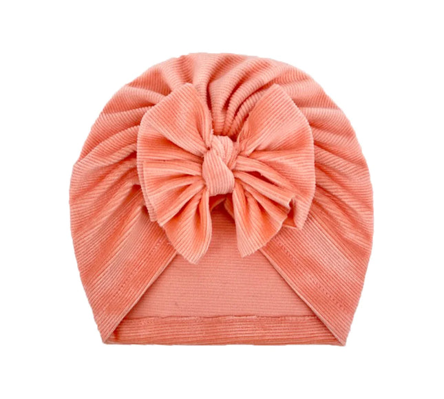Turban pentru fetite Velvet - Salmon, 2-4 ani, poliester