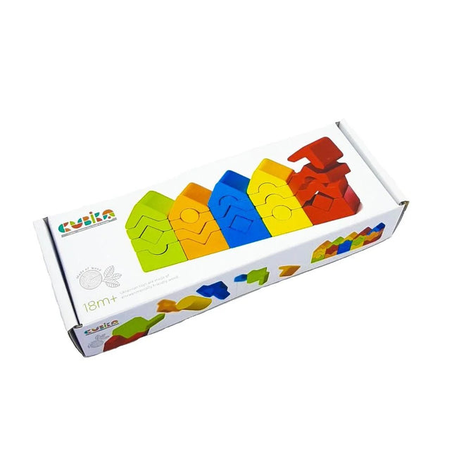 Jucarie din lemn, Cubika - Turnulete pentru indemanare