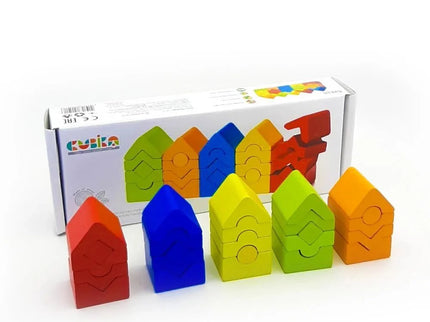 Jucarie din lemn, Cubika - Turnulete pentru indemanare