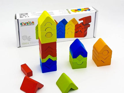 Jucarie din lemn, Cubika - Turnulete pentru indemanare