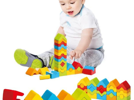 Jucarie din lemn, Cubika - Turnulete pentru indemanare