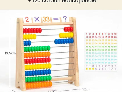 Abac vertical din lemn, cu 120 de carduri, 3 ani+ - Bebeboo - Totul pentru copii. Jucării, Hăinuțe, Perne, Mobilier, Textile