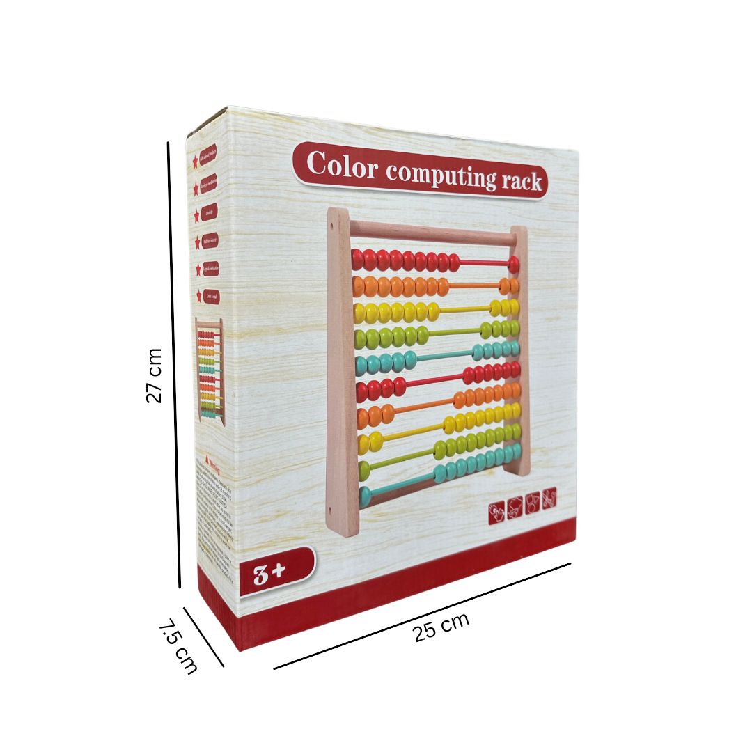 Abac educativ din lemn cu bile colorate