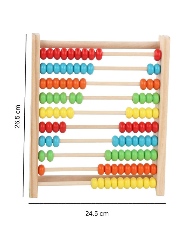 Abac educativ din lemn cu bile colorate