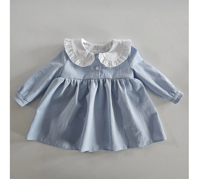 Rochita Albastra Eleganta Cu Guleras - Bebeboo - Totul pentru copii. Jucării, Hăinuțe, Perne, Mobilier, Textile