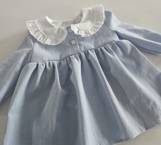 Rochita Albastra Eleganta Cu Guleras - Bebeboo - Totul pentru copii. Jucării, Hăinuțe, Perne, Mobilier, Textile