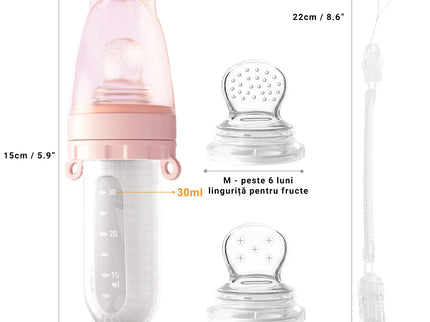 Alimentator pentru fructe, 6 luni+, diverse culori, silicon, 15x6,5 cm