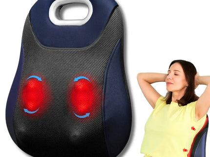 Aparat Masaj Spate Suporto cu Vibromasaj Terapeutic, Role cu Noduri de masaj, Incalzire cu infrarosu, Forma de perna lombara, Urmează curbura spatelui, pentru Relaxare Musculara, Amelioreaza durerile si detensioneaza spatele, Negru - Bebeboo - Totul pentru copii. Jucării, Hăinuțe, Perne, Mobilier, Textile