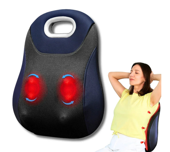 Aparat Masaj Spate Suporto cu Vibromasaj Terapeutic, Role cu Noduri de masaj, Incalzire cu infrarosu, Forma de perna lombara, Urmează curbura spatelui, pentru Relaxare Musculara, Amelioreaza durerile si detensioneaza spatele, Negru - Bebeboo - Totul pentru copii. Jucării, Hăinuțe, Perne, Mobilier, Textile