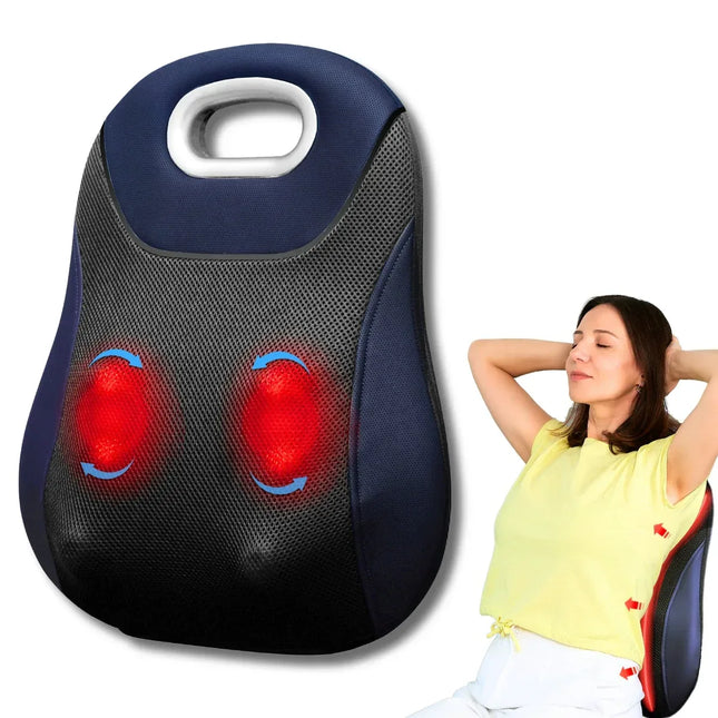 Aparat Masaj Spate Suporto cu Vibromasaj Terapeutic, Role cu Noduri de masaj, Incalzire cu infrarosu, Forma de perna lombara, Urmează curbura spatelui, pentru Relaxare Musculara, Amelioreaza durerile si detensioneaza spatele, Negru - Bebeboo - Totul pentru copii. Jucării, Hăinuțe, Perne, Mobilier, Textile