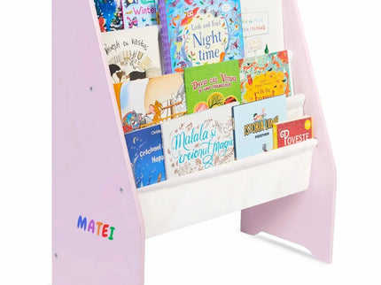 Raft de Carti pentru Copii, Organizator cu etajere din textil, pentru depozitare jucarii, carti si caiete. Mobilier din Lemn MDF, 71.5 x 62 x 30 cm - Bebeboo - Totul pentru copii. Jucării, Hăinuțe, Perne, Mobilier, Textile