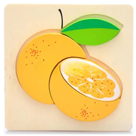 Puzzle Incastru din lemn - Portocală