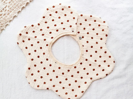 Baveta din bumbac organic pentru bebelusi, Model 3 – Dots, 0 luni+