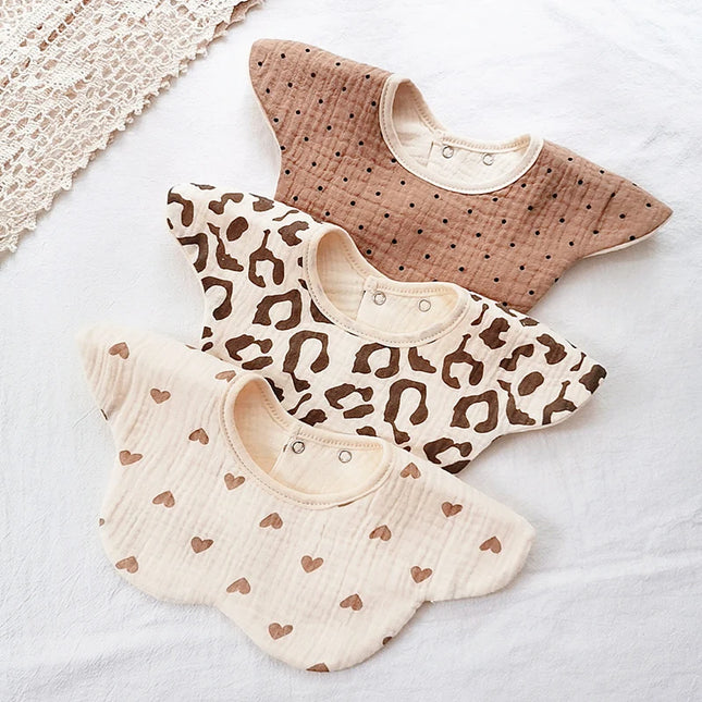 Baveta din bumbac organic pentru bebelusi, Model 3 – Teddy Bear, 0 luni+