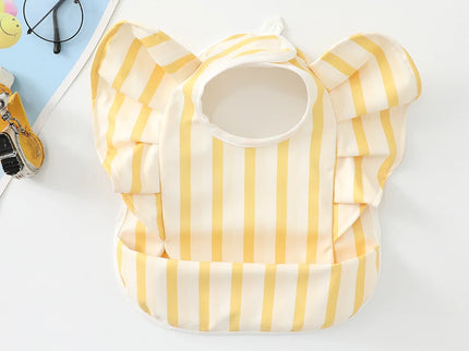 Baveta impermeabila pentru fetite, Model 2 - Bright Yellow, 6-18 luni, poliester