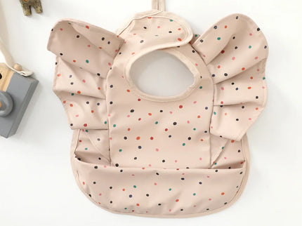 Baveta impermeabila pentru fetite, Model 2 - Little Dots, 6-18 luni, poliester