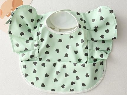 Baveta impermeabila pentru fetite, Model 1 - Mint Heart, 12-36 luni, poliester