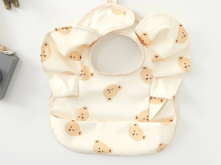 Baveta impermeabila pentru fetite, Model 2 - Teddy Bear, 6-18 luni, poliester
