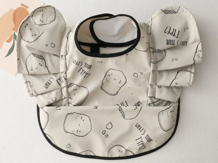 Baveta impermeabila pentru fetite, Model 1 - Marshmallow ,12-36 luni, poliester