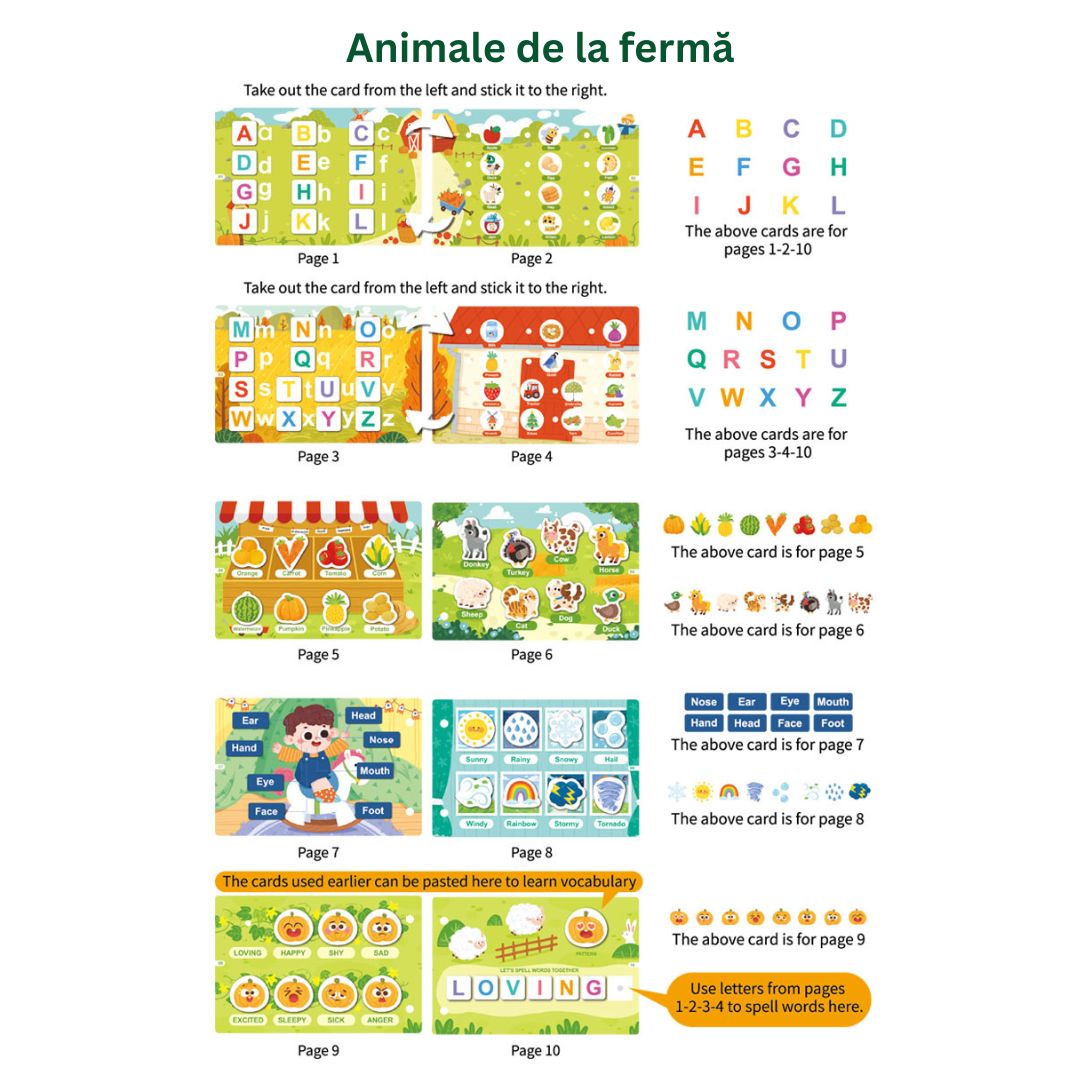 Carte educativă Busy Book, 6 tematici