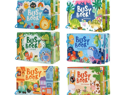 Carte educativă Busy Book, 6 tematici - Bebeboo - Totul pentru copii. Jucării, Hăinuțe, Perne, Mobilier, Textile