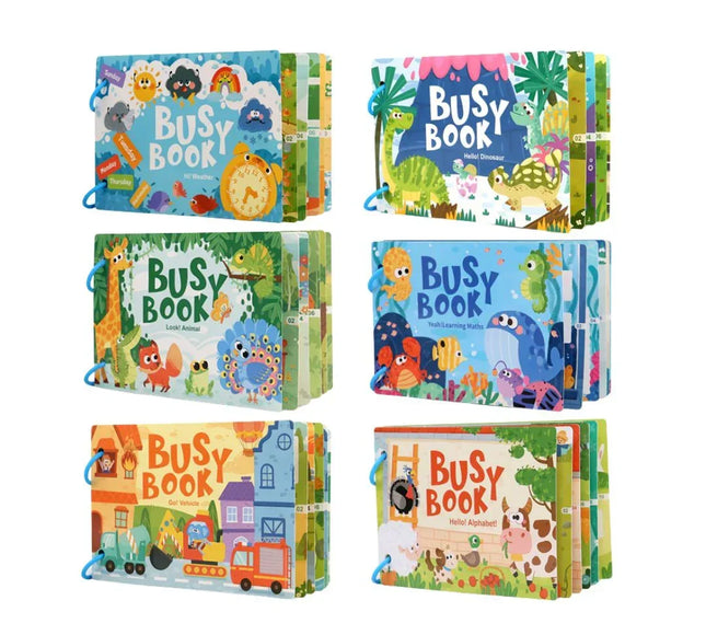 Carte educativă Busy Book, 6 tematici - Bebeboo - Totul pentru copii. Jucării, Hăinuțe, Perne, Mobilier, Textile