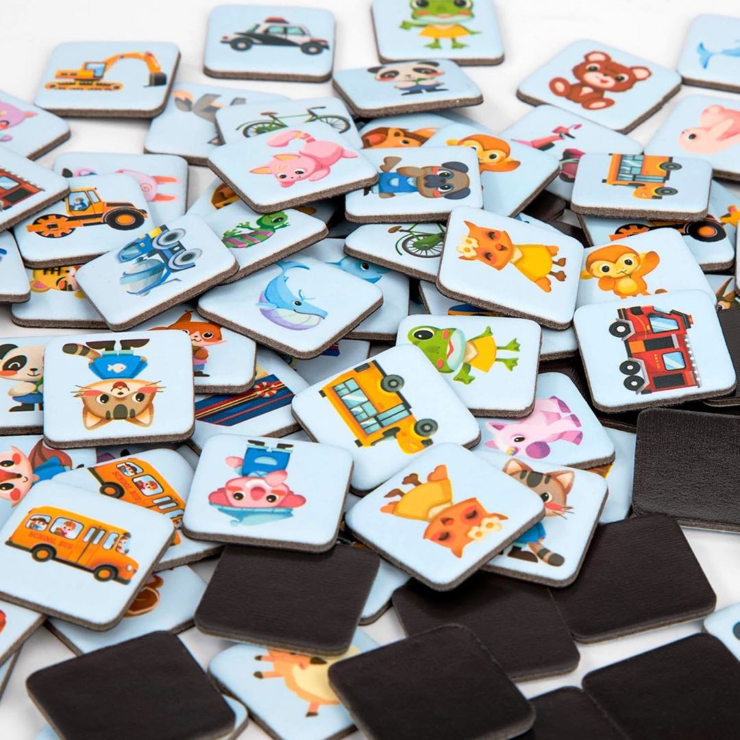 Carte magnetică 3 în 1, joc de memorie și asociere, 108 piese