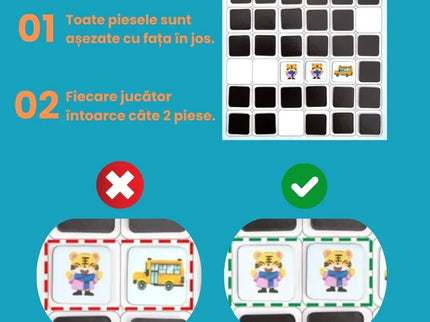 Carte magnetică 3 în 1, joc de memorie și asociere, 108 piese - Bebeboo - Totul pentru copii. Jucării, Hăinuțe, Perne, Mobilier, Textile