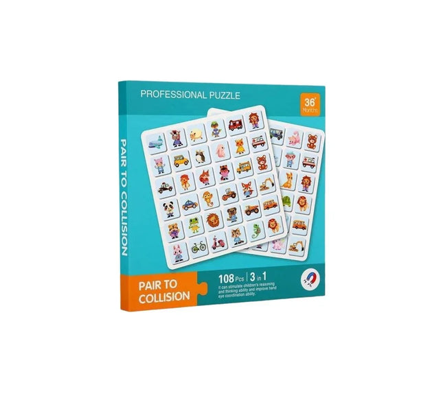 Carte magnetică 3 în 1, joc de memorie și asociere, 108 piese - Bebeboo - Totul pentru copii. Jucării, Hăinuțe, Perne, Mobilier, Textile