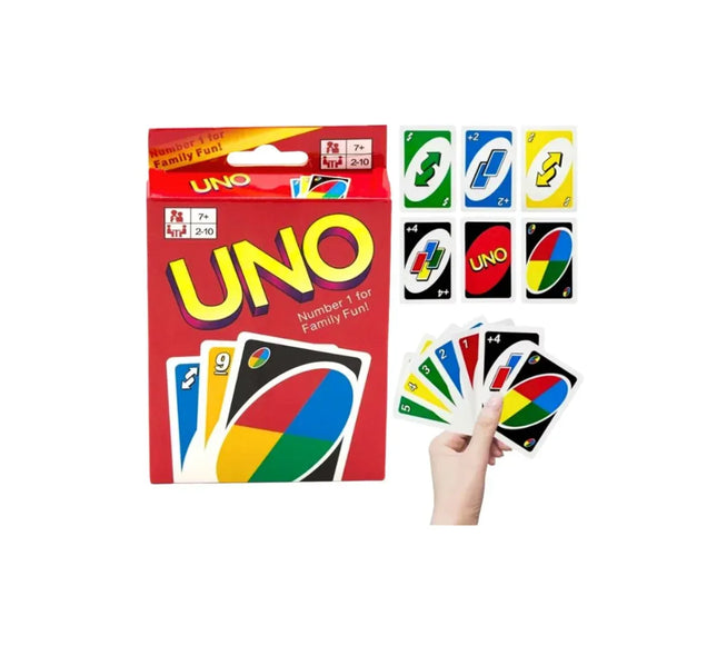 UNO – Joc de cărți distractiv pentru 2-10 jucători - Bebeboo - Totul pentru copii. Jucării, Hăinuțe, Perne, Mobilier, Textile