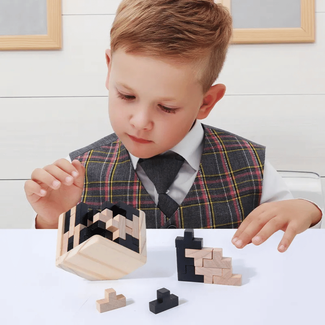 Cub puzzle din lemn, Tetris