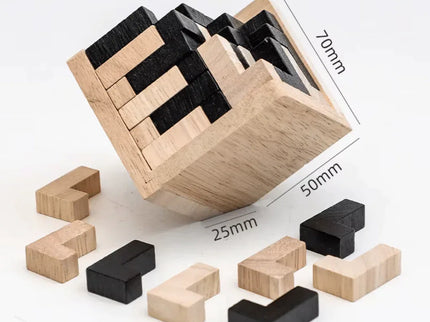 Cub puzzle din lemn, Tetris - Bebeboo - Totul pentru copii. Jucării, Hăinuțe, Perne, Mobilier, Textile