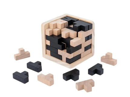 Cub puzzle din lemn, Tetris - Bebeboo - Totul pentru copii. Jucării, Hăinuțe, Perne, Mobilier, Textile