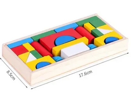 Set Cuburi din Lemn – 26 Piese | Joc de Construcție Montessori - Bebeboo - Totul pentru copii. Jucării, Hăinuțe, Perne, Mobilier, Textile