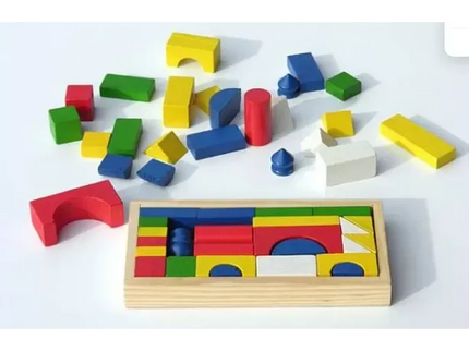 Set Cuburi din Lemn – 26 Piese | Joc de Construcție Montessori - Bebeboo - Totul pentru copii. Jucării, Hăinuțe, Perne, Mobilier, Textile