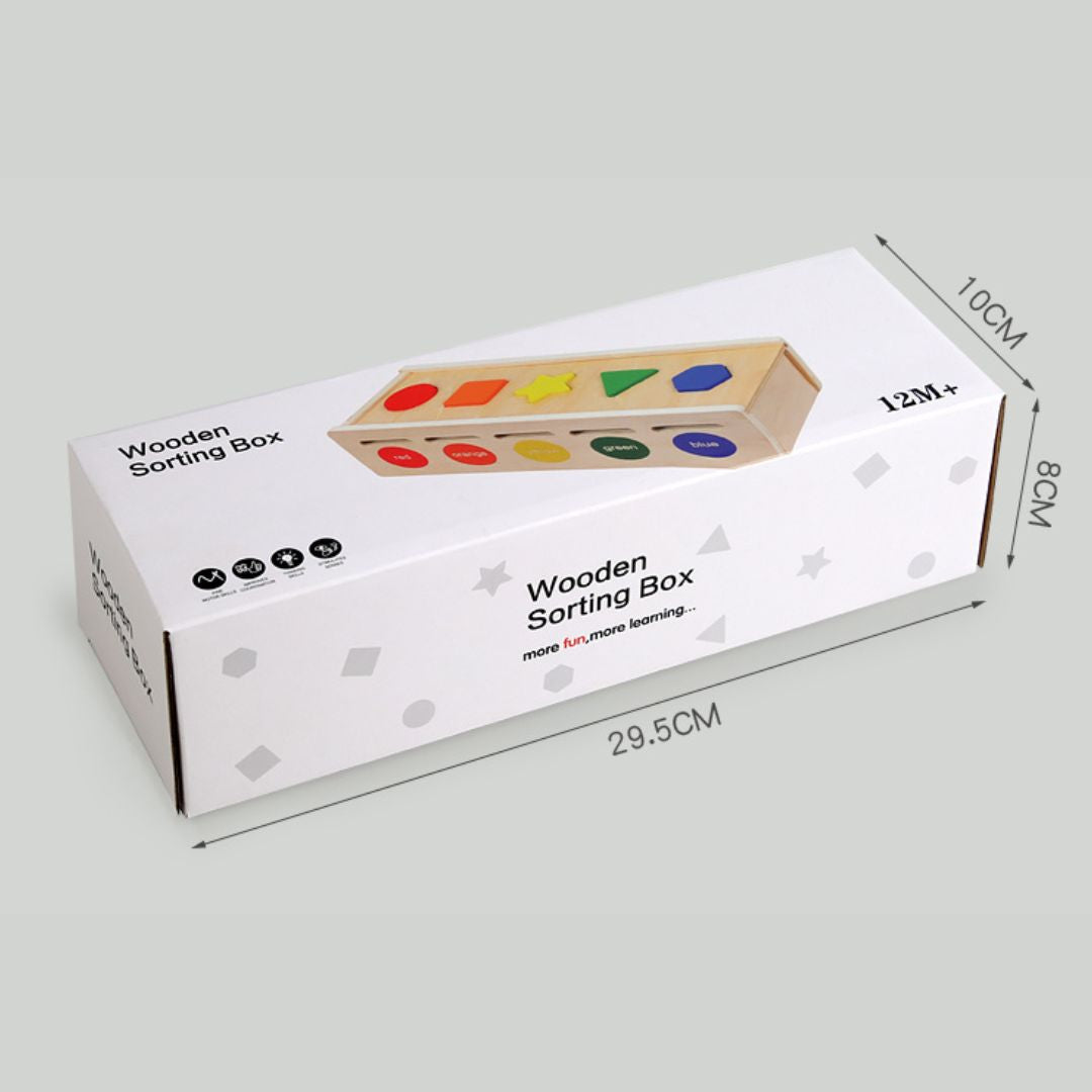 Cutie de sortare 2 în 1 din lemn, forme și culori