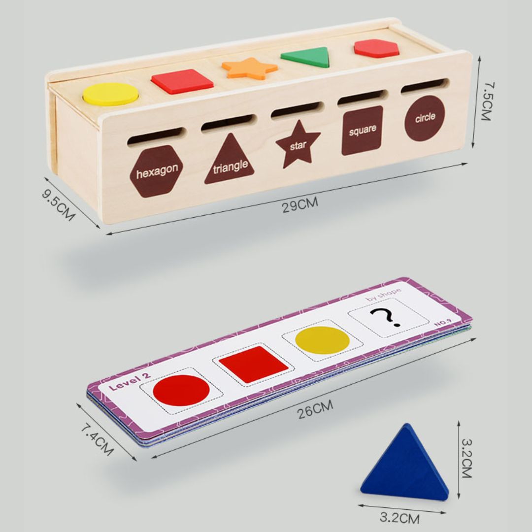 Cutie de sortare 2 în 1 din lemn, forme și culori