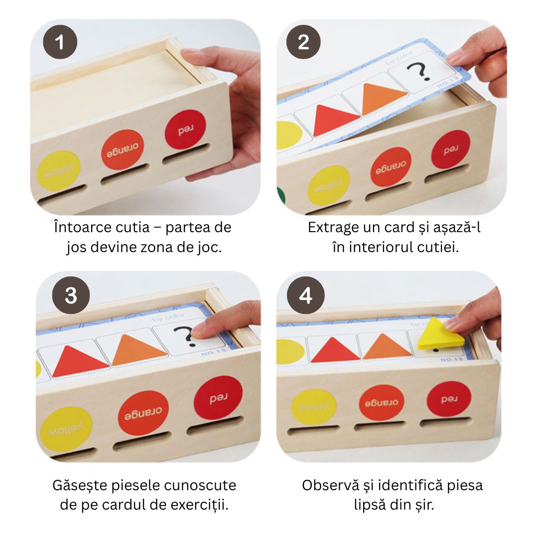 Cutie de sortare 2 în 1 din lemn, forme și culori