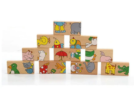 Domino din lemn cu animale colorate - Bebeboo - Totul pentru copii. Jucării, Hăinuțe, Perne, Mobilier, Textile