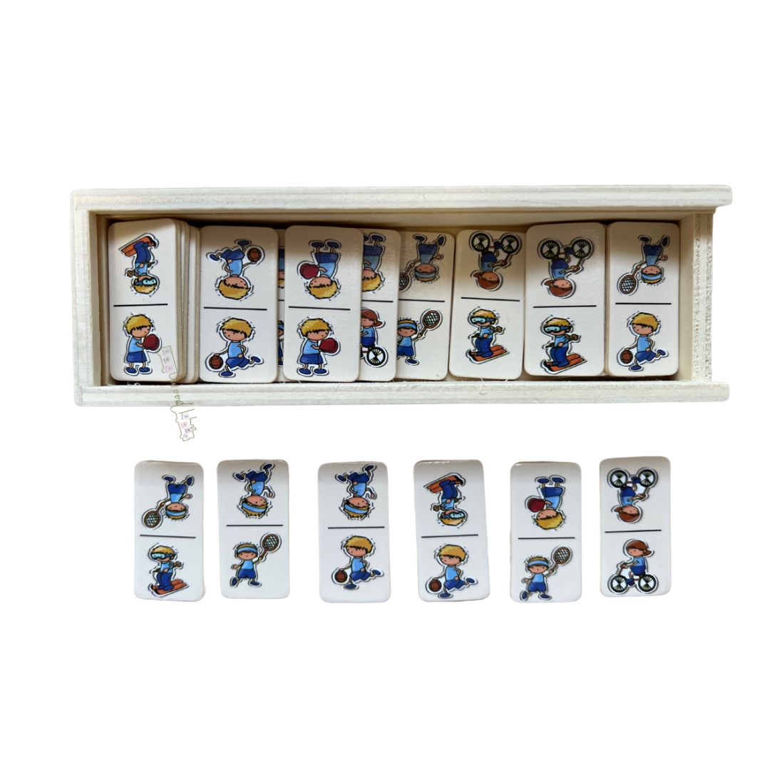 Domino din lemn, 5 tematici, 28 de piese