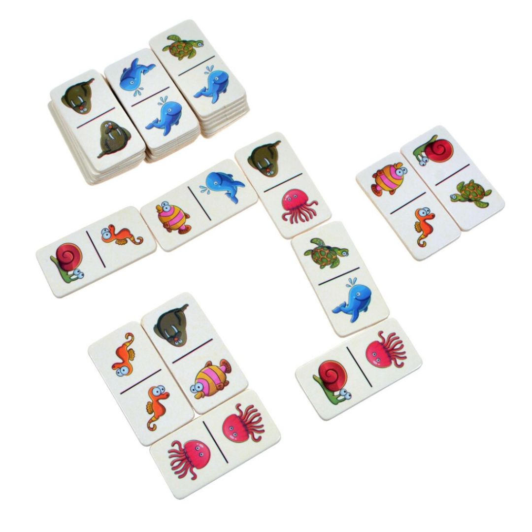 Domino din lemn, 5 tematici, 28 de piese