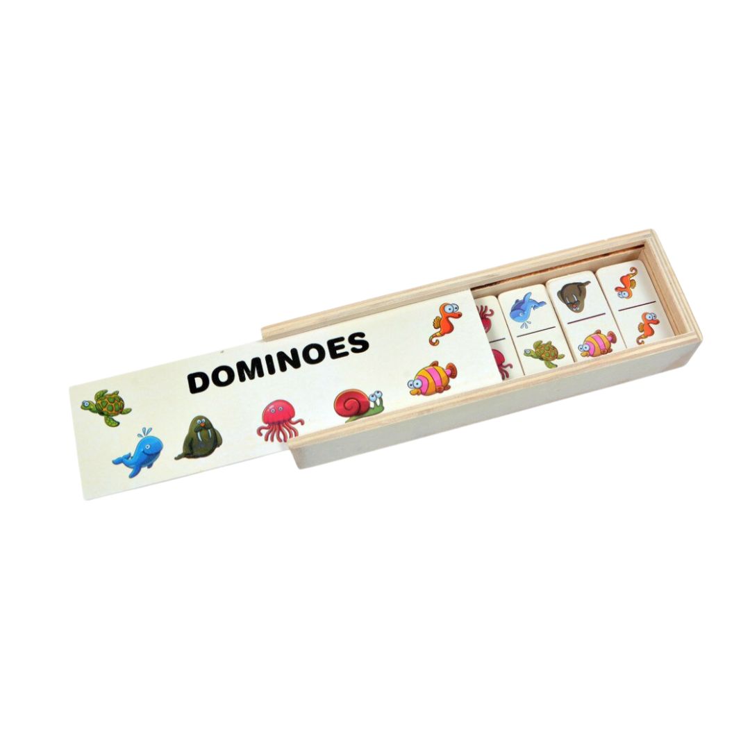 Domino din lemn, 5 tematici, 28 de piese