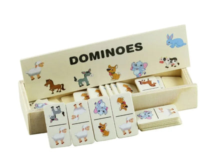 Domino din lemn, 5 tematici, 28 de piese - Bebeboo - Totul pentru copii. Jucării, Hăinuțe, Perne, Mobilier, Textile