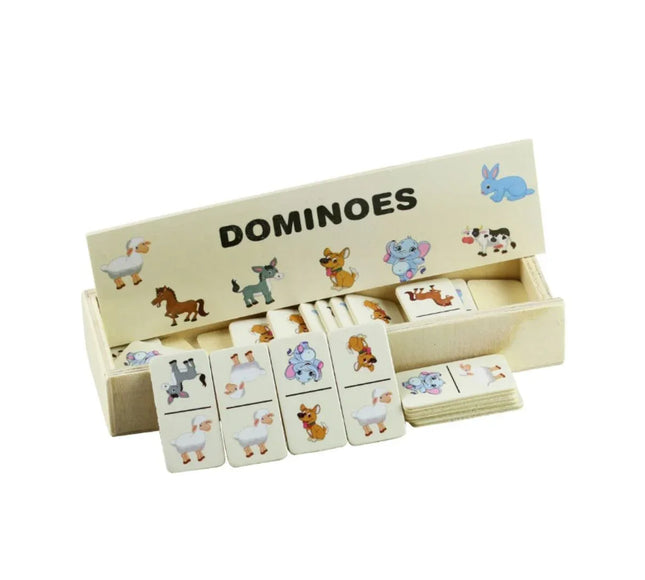 Domino din lemn, 5 tematici, 28 de piese - Bebeboo - Totul pentru copii. Jucării, Hăinuțe, Perne, Mobilier, Textile