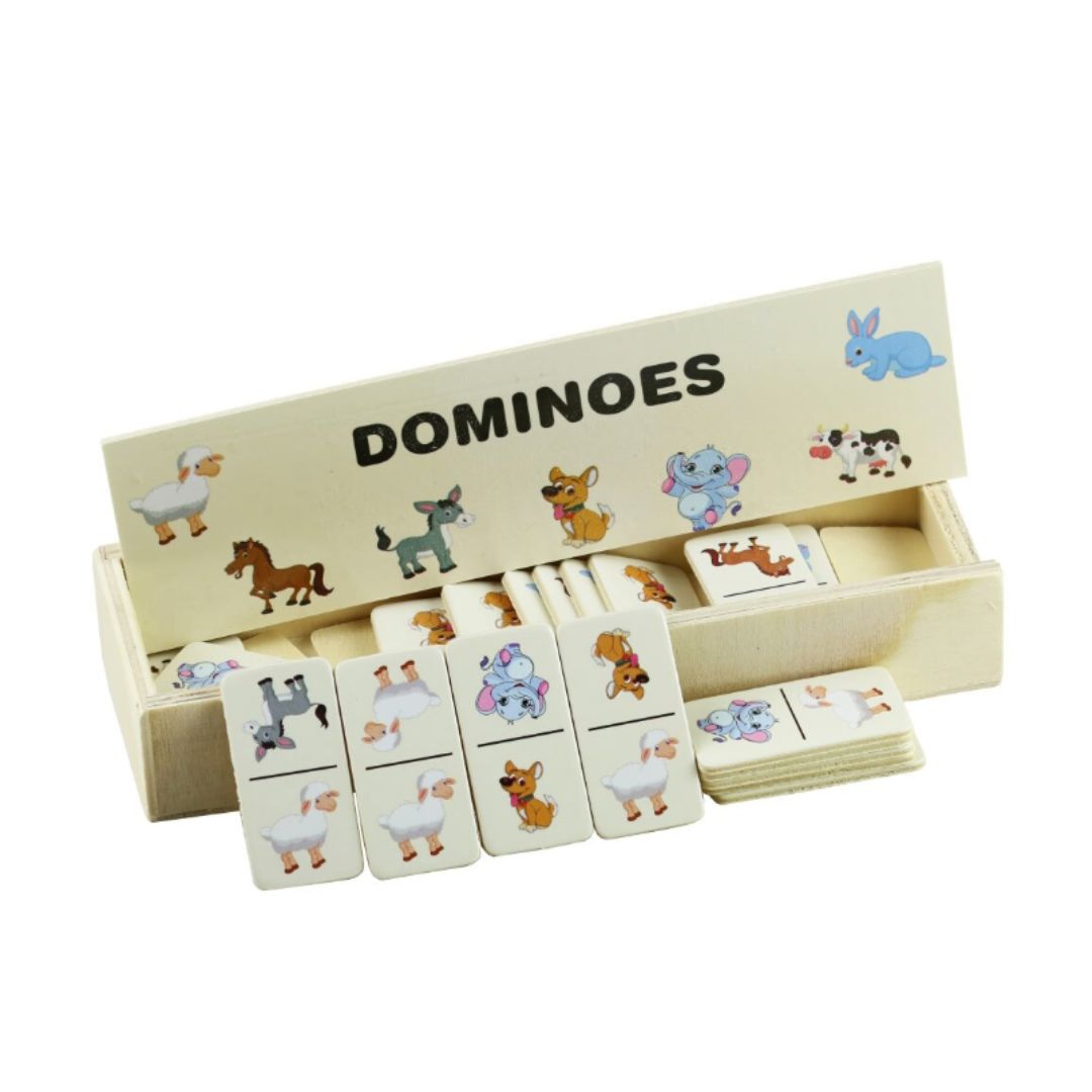 Domino din lemn, 5 tematici, 28 de piese