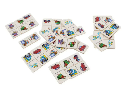 Domino din lemn, 5 tematici, 28 de piese - Bebeboo - Totul pentru copii. Jucării, Hăinuțe, Perne, Mobilier, Textile