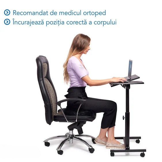 Perna de șezut pentru gravide |Perna Ortopedica Sezut Coccis pentru Scaun din Spuma cu Memorie | Fermitate Extra | Culoare Gri